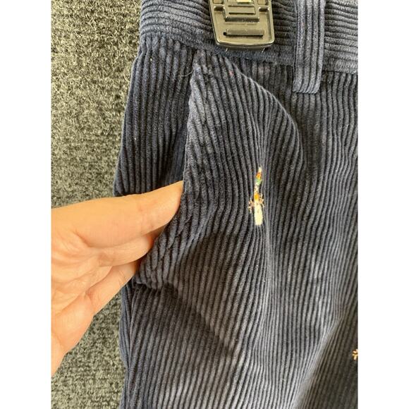 Brooks Brothers Boys Pants Corduroy Embroidered Snowmen Blue Sz 10 - Picture 6 of 16
